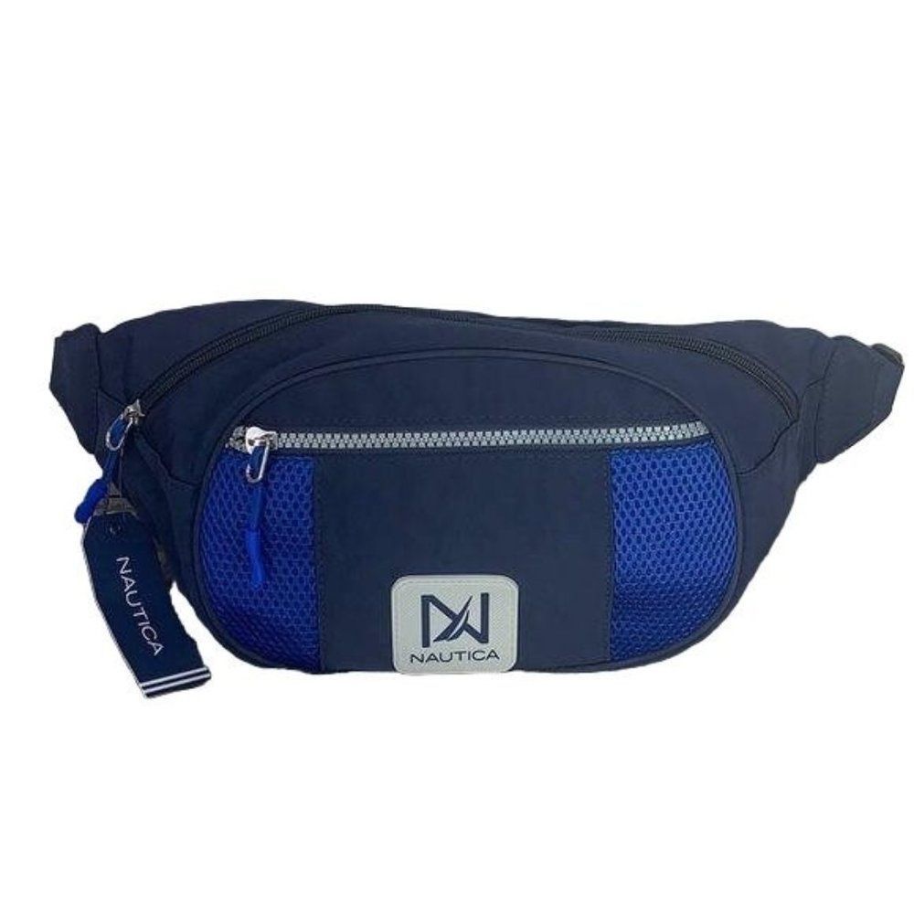 Nautica Navy Blue Multi Compartment‎ Fanny Pack Belt Bag ABBY Nylon Adjust